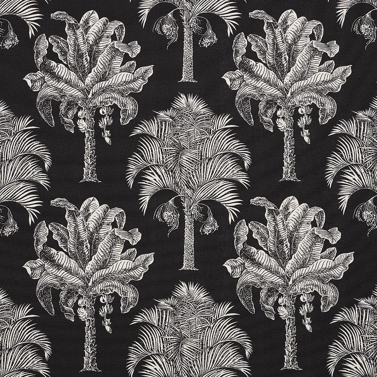 Grand Palms Indoor Outdoor fabric in black color - pattern number 180962 - by Schumacher in the Swing Time Indoor/Outdoor collection
