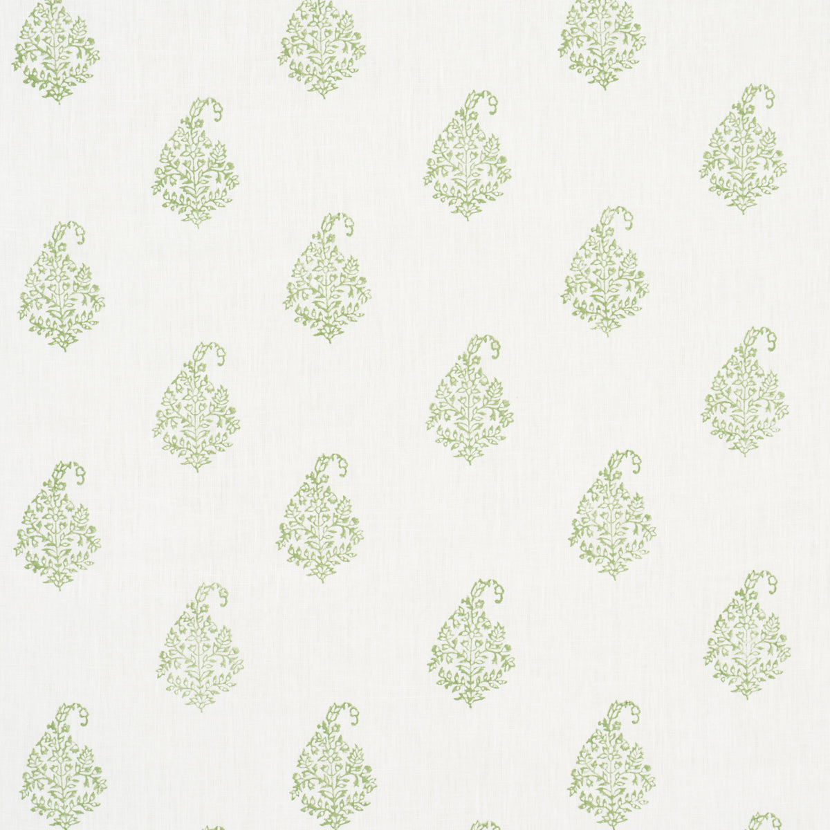 Kerala Paisley fabric in leaf color - pattern number 181351 - by Schumacher in the Jacaranda collection