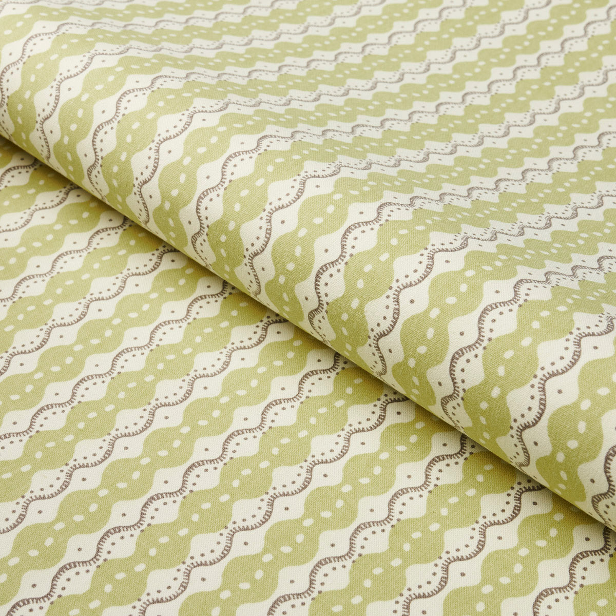 Centipede Stripe fabric in pea color - pattern number 181440 - by Schumacher in the Neisha Crosland collection