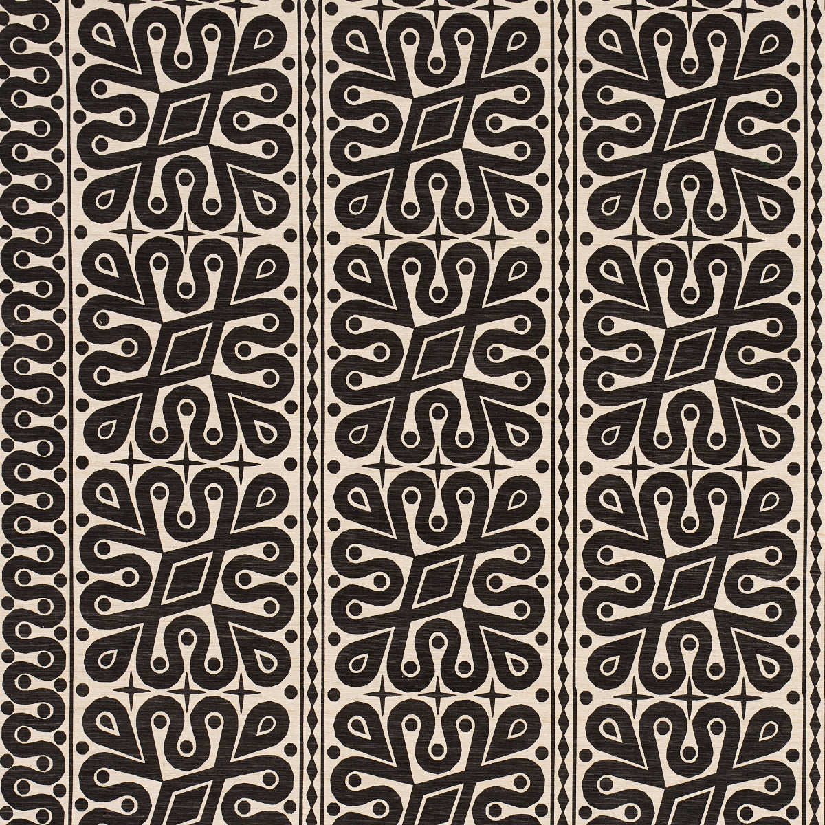 Borneo Silk fabric in black color - pattern number 181472 - by Schumacher in the Celerie Kemble collection