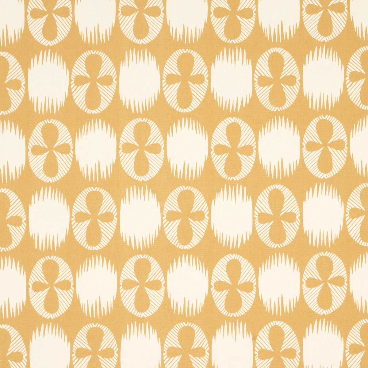 Lunaria fabric in ochre color - pattern number 181512 - by Schumacher in the Drusus Tabor collection