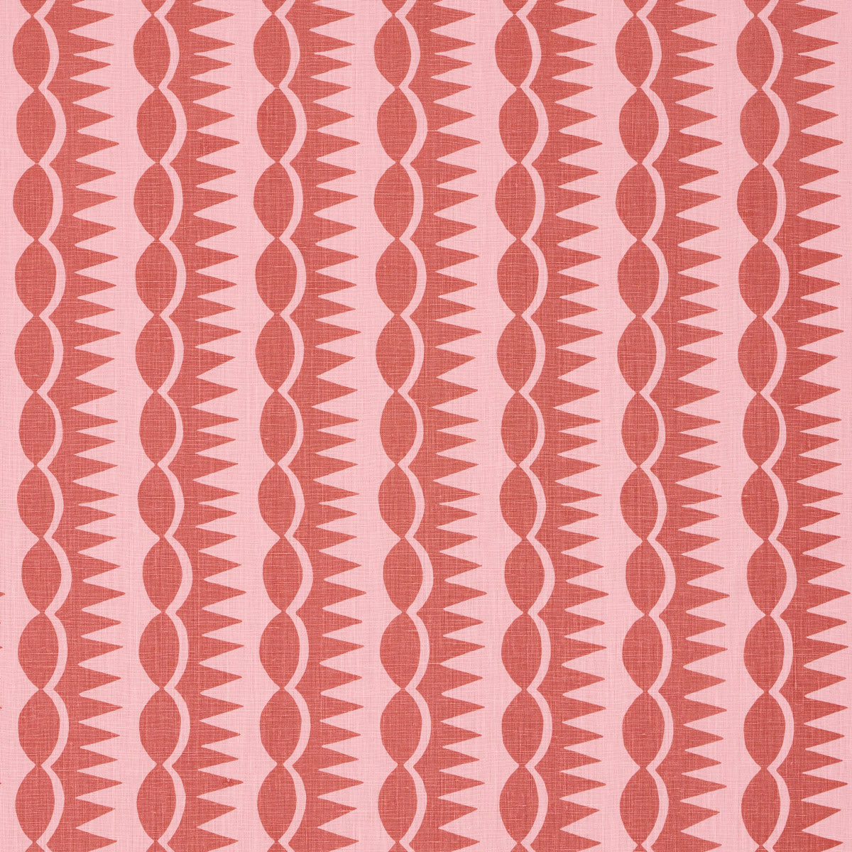 Dagger Stripe fabric in red on pink color - pattern number 181531 - by Schumacher in the Drusus Tabor collection