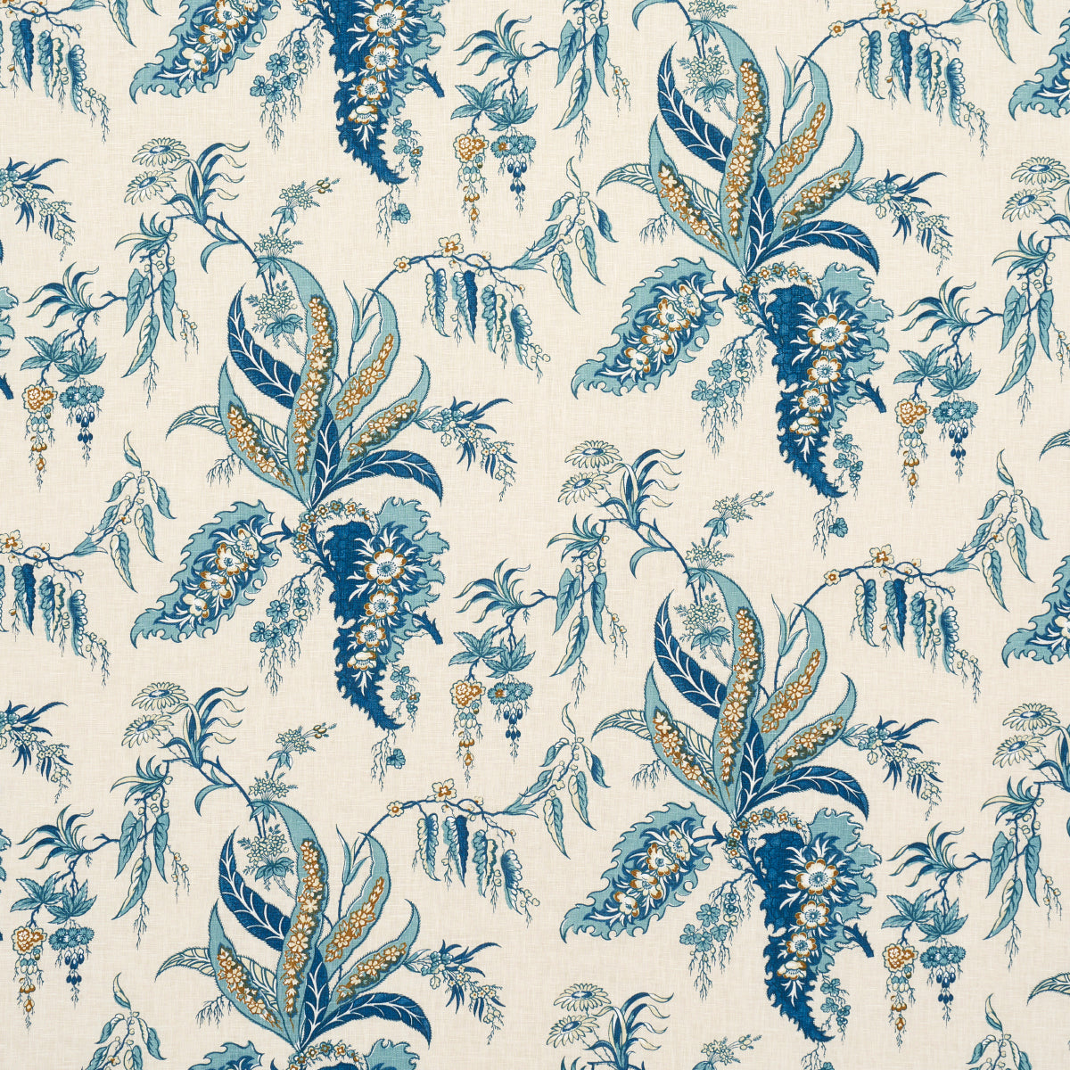 Apolline Botanical fabric in ciel and marine color - pattern number 181731 - by Schumacher in the Le Max collection