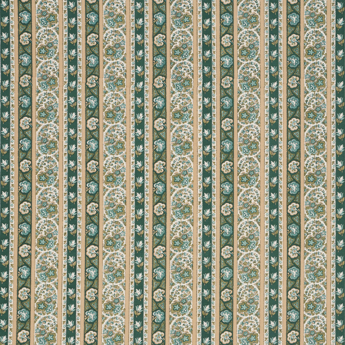 Ines Paisley fabric in mineral and teal color - pattern number 181751 - by Schumacher in the Le Max collection
