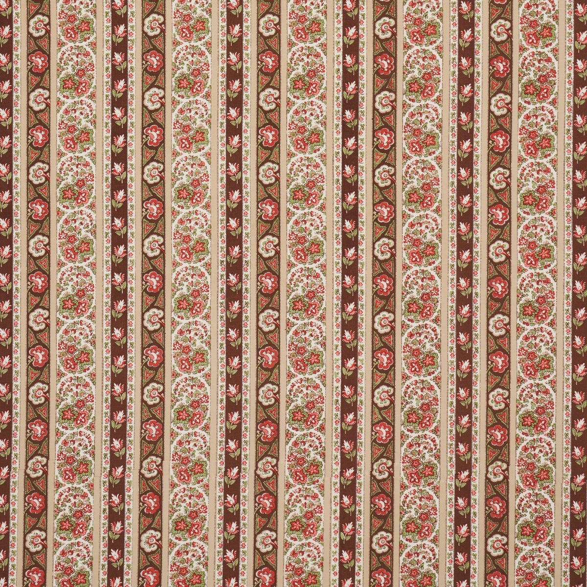 Ines Paisley fabric in rose and cognac color - pattern number 181752 - by Schumacher in the Le Max collection