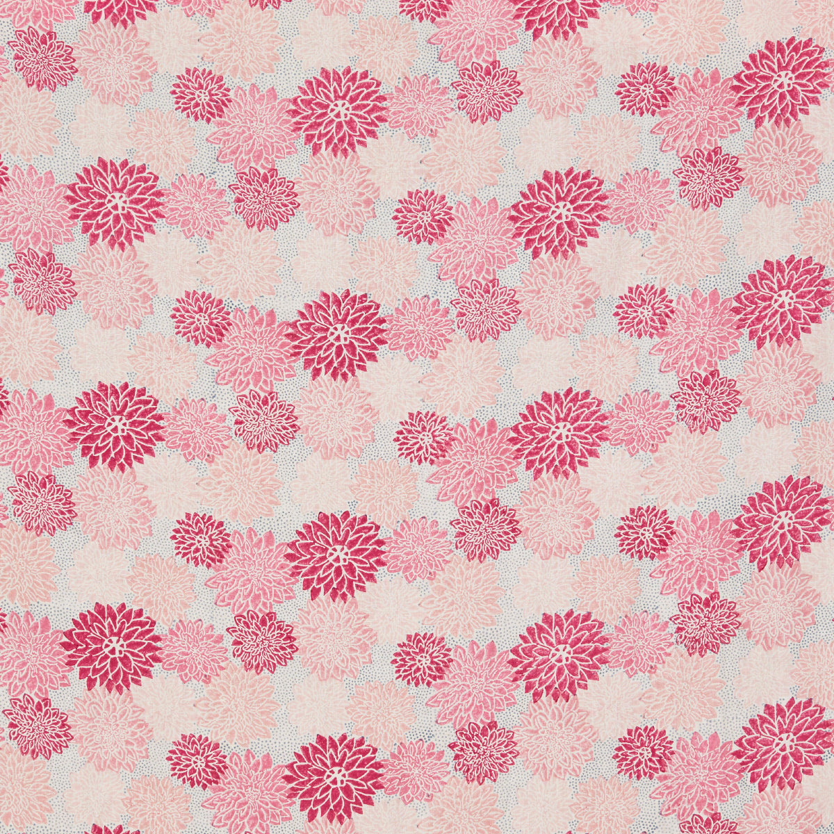 Dahlia Hand Block Print fabric in hot pink color - pattern number 181801 - by Schumacher in the Molly Mahon collection
