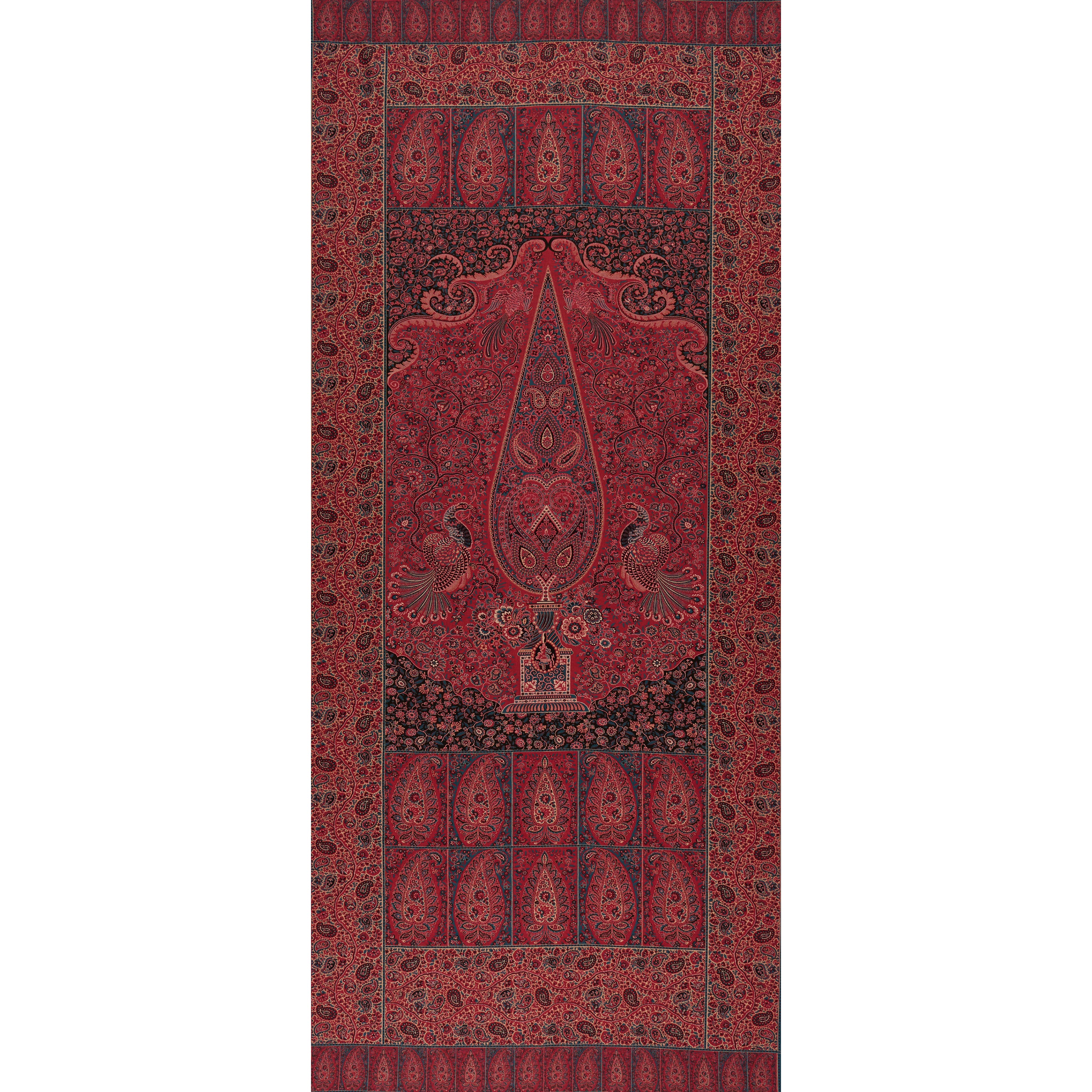 Colmery Paisley Panel fabric in rouge color - pattern number 181822 - by Schumacher in the Le Max collection