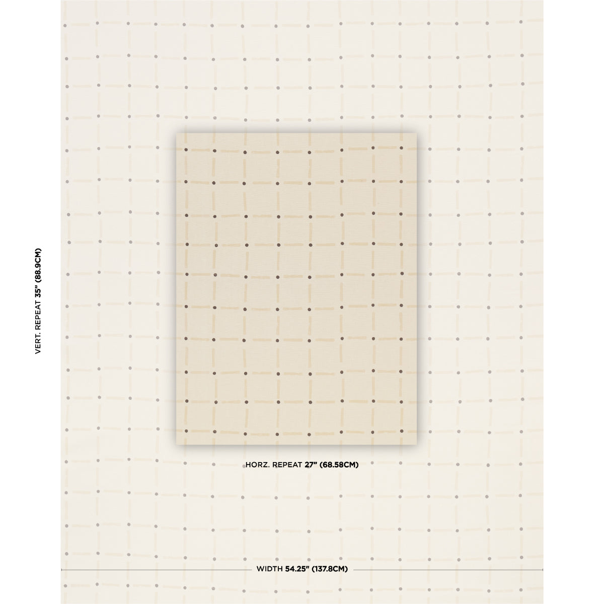 Drifting Grid fabric in sand color - pattern number 181851 - by Schumacher in the Caroline Z Hurley collection