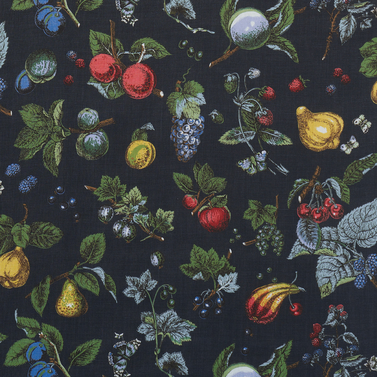 Berry Grove fabric in noir color - pattern number 181890 - by Schumacher in the Schumacher Classics collection