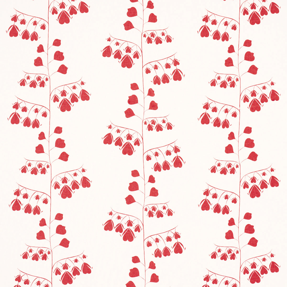Bleeding Hearts fabric in red color - pattern number 181960 - by Schumacher in the Peg Norriss collection