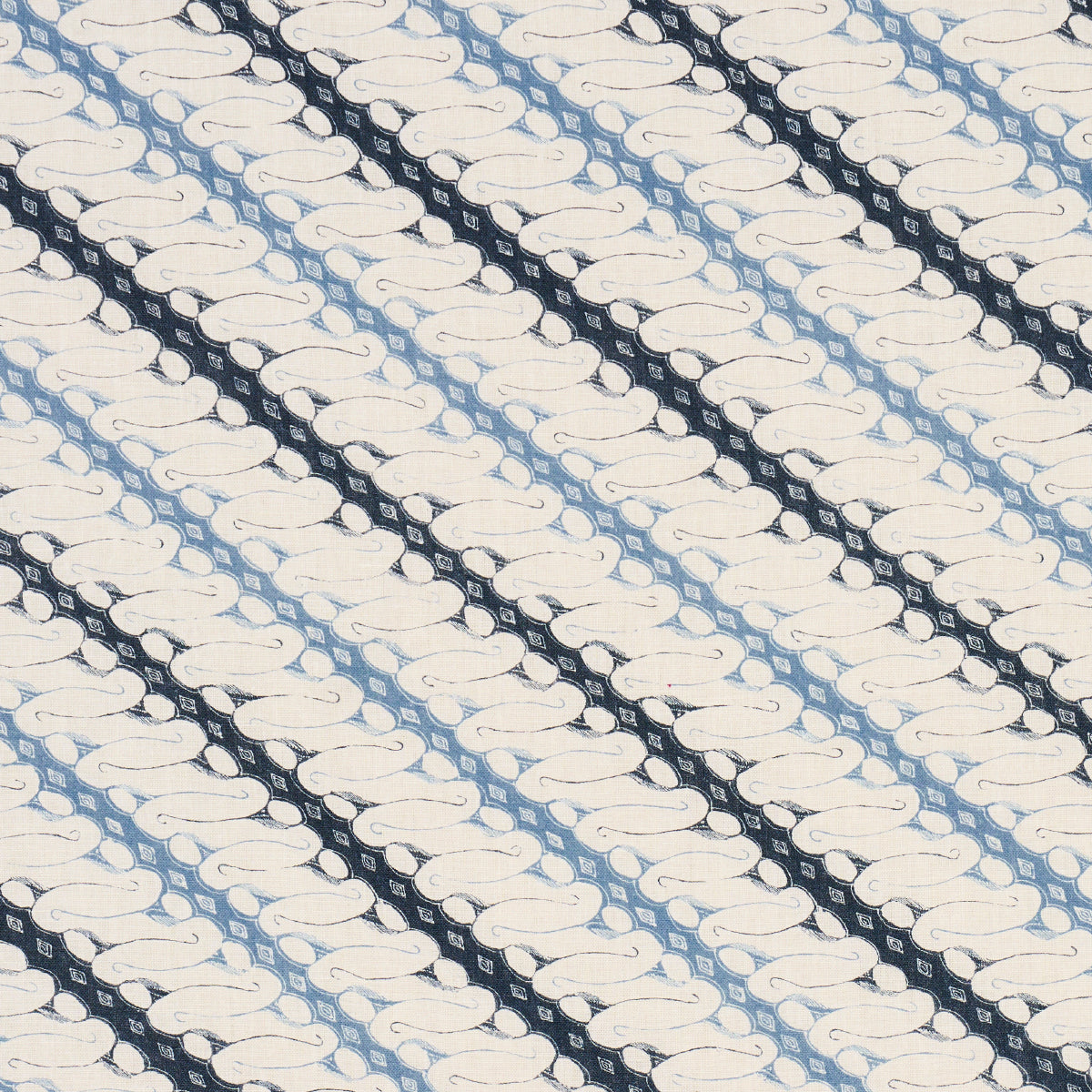 Ronnie fabric in blue color - pattern number 182051 - by Schumacher in the Rita Konig collection