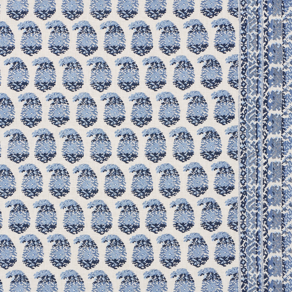 Terry fabric in blue and navy color - pattern number 182060 - by Schumacher in the Rita Konig collection