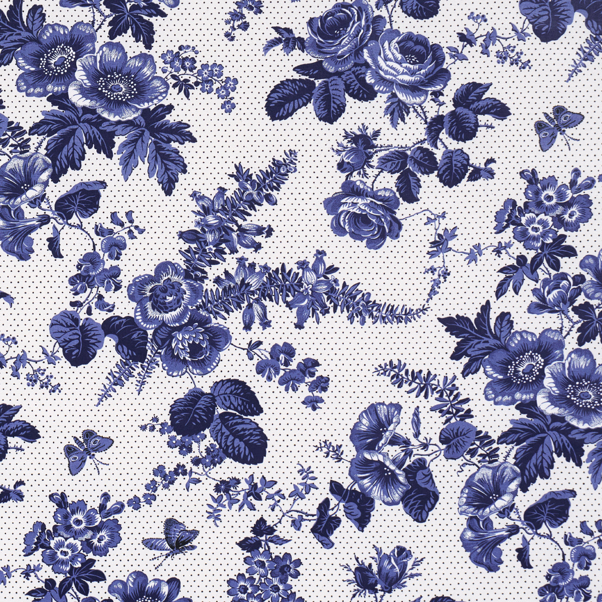 Sibyl Chintz fabric in blue color - pattern number 182082 - by Schumacher in the Rita Konig collection