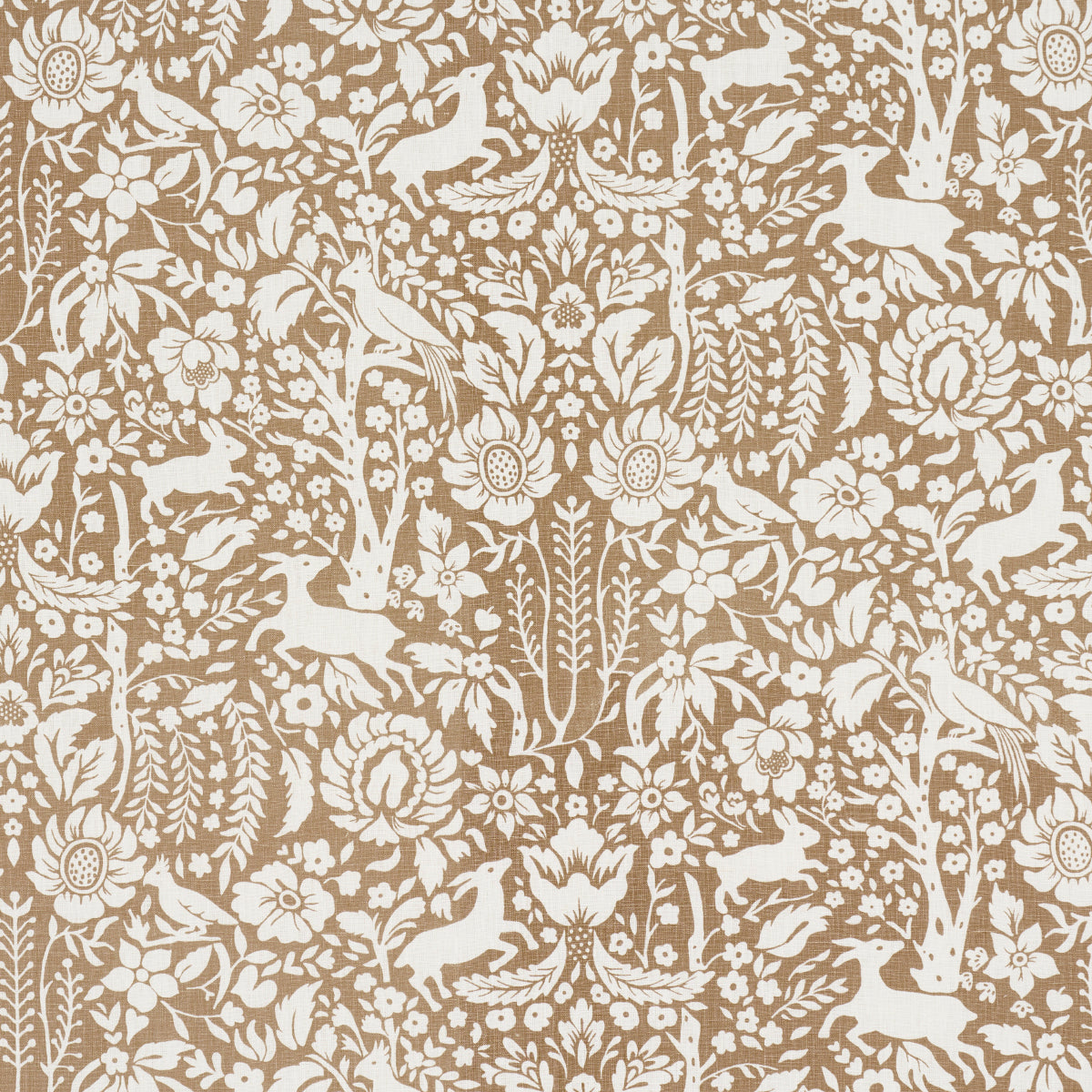 Deerfield fabric in mocha color - pattern number 182172 - by Schumacher in the Craft Revival collection