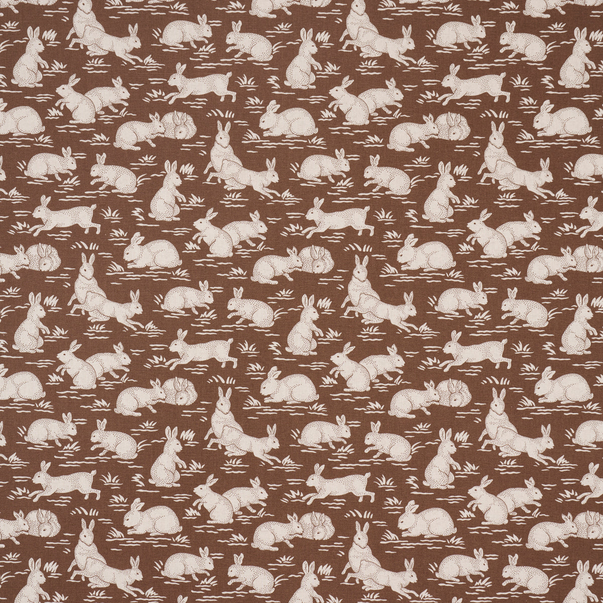 Cottontails fabric in chestnut color - pattern number 182241 - by Schumacher in the A Country Life collection
