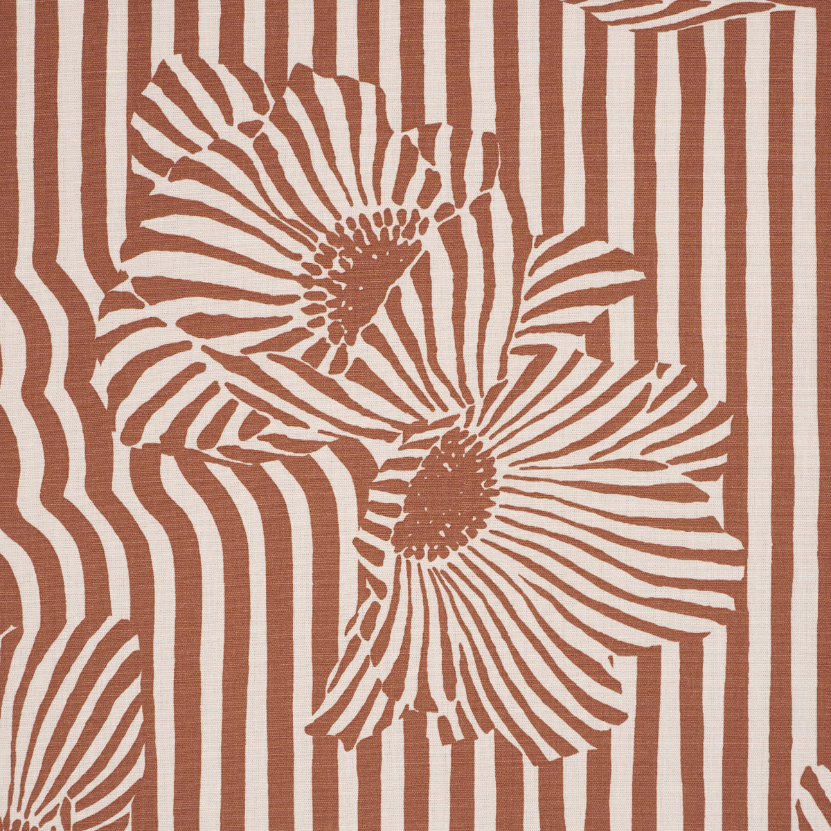 Chaney Floral fabric in terracotta color - pattern number 182540 - by Schumacher in the Schumacher Original Prints collection