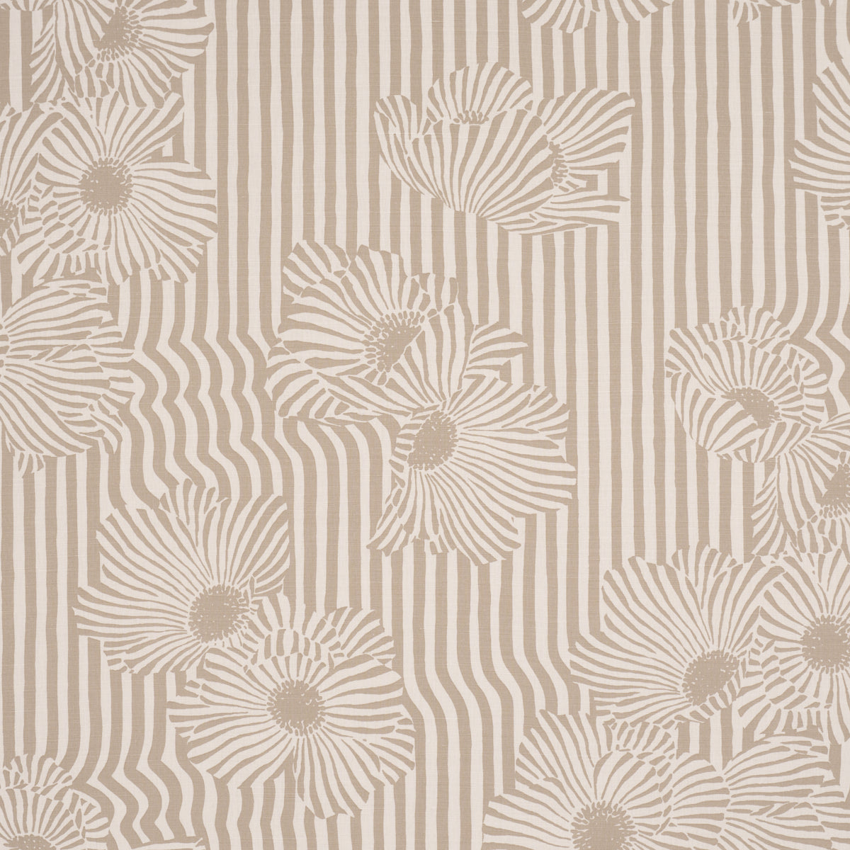 Chaney Floral fabric in sand color - pattern number 182541 - by Schumacher in the Schumacher Original Prints collection