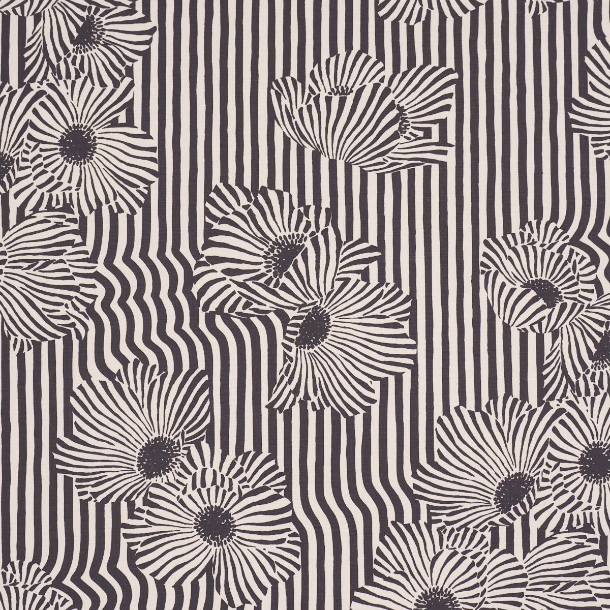 Chaney Floral fabric in carbon color - pattern number 182542 - by Schumacher in the Schumacher Original Prints collection