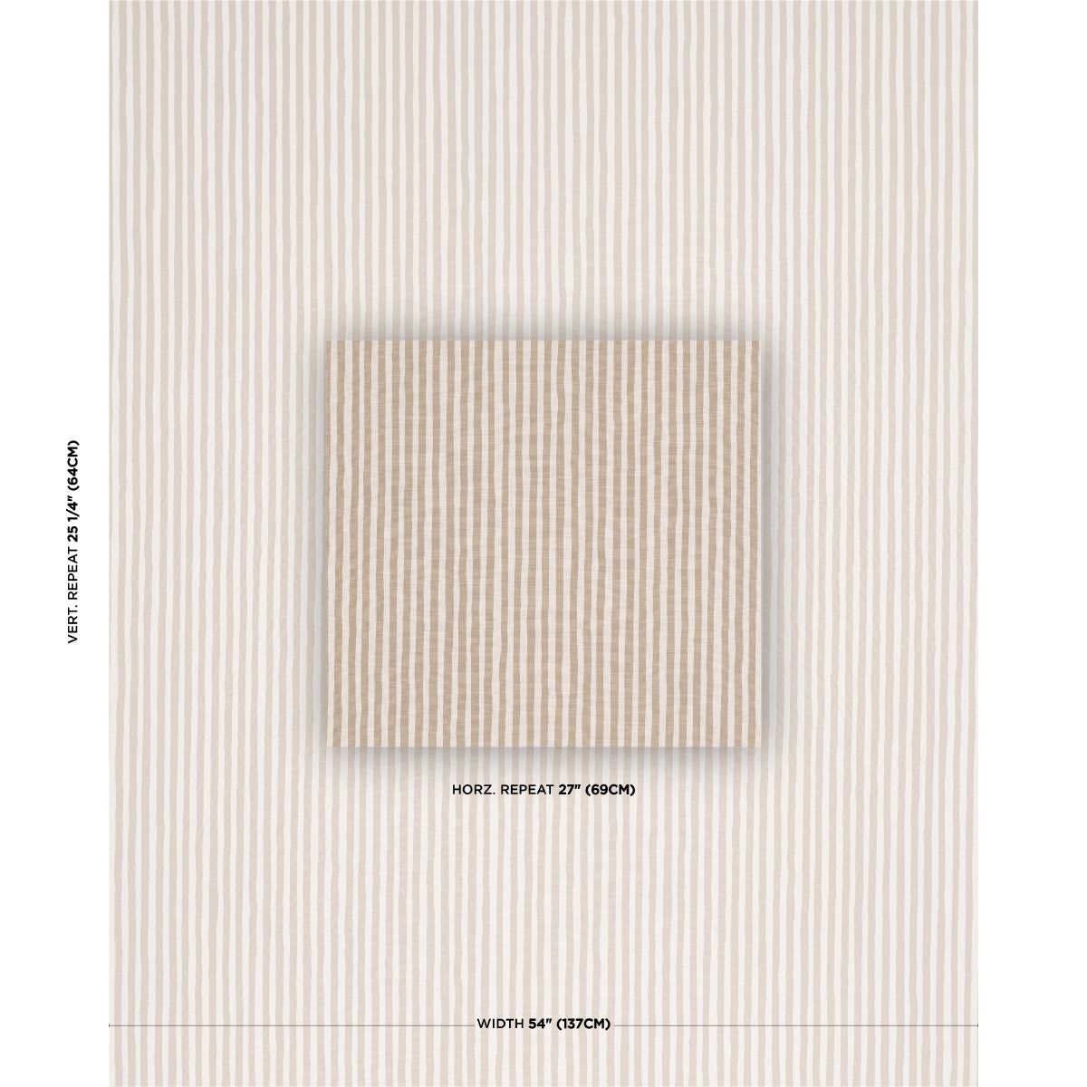 Chaney Stripe fabric in sand color - pattern number 182550 - by Schumacher in the Schumacher Original Prints collection