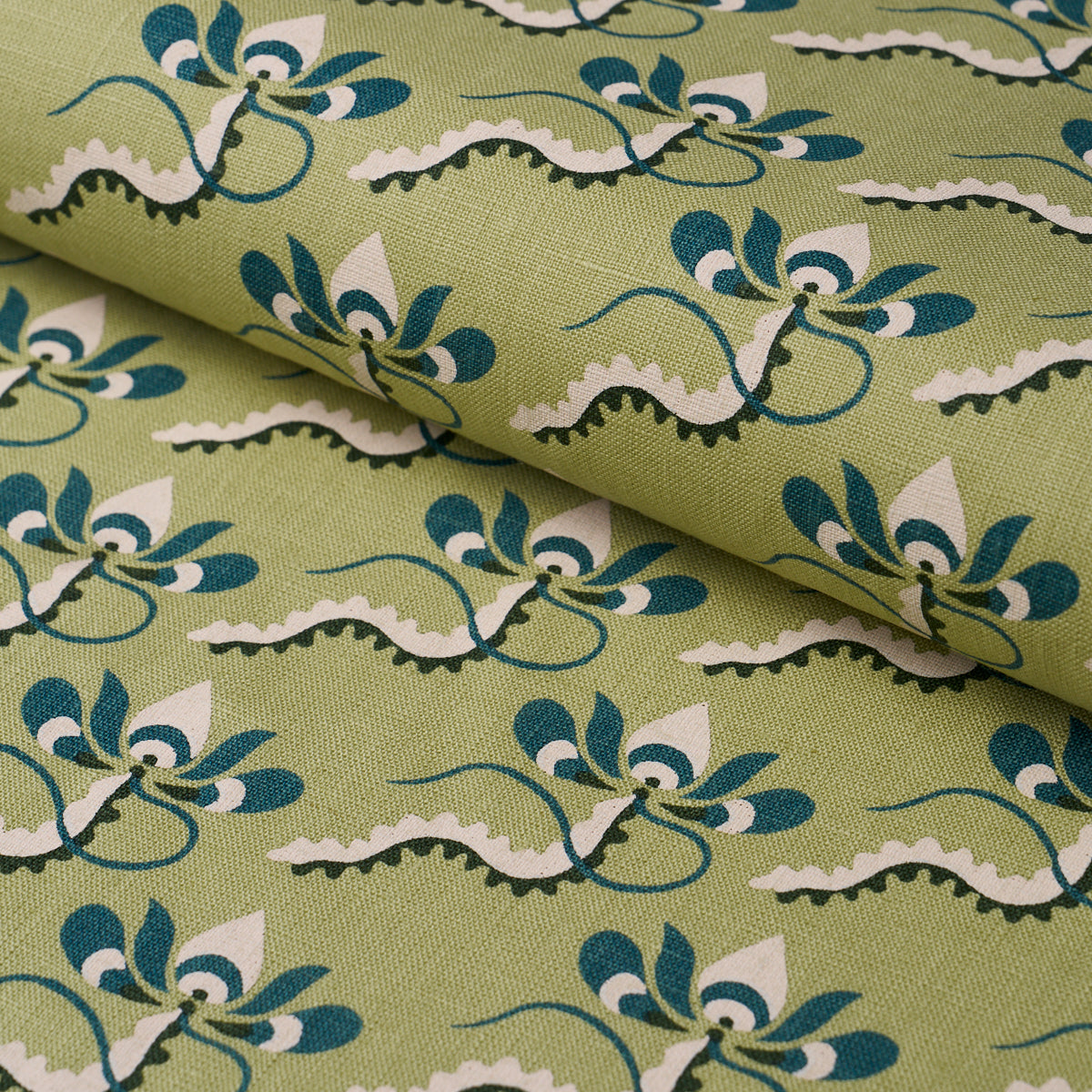 Bombay Rainbow fabric in leaf color - pattern number 182610 - by Schumacher in the Laura Gonzalez collection