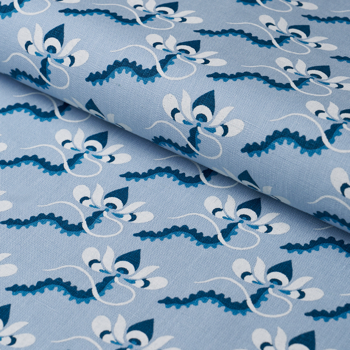 Bombay Rainbow fabric in bleu color - pattern number 182611 - by Schumacher in the Laura Gonzalez collection