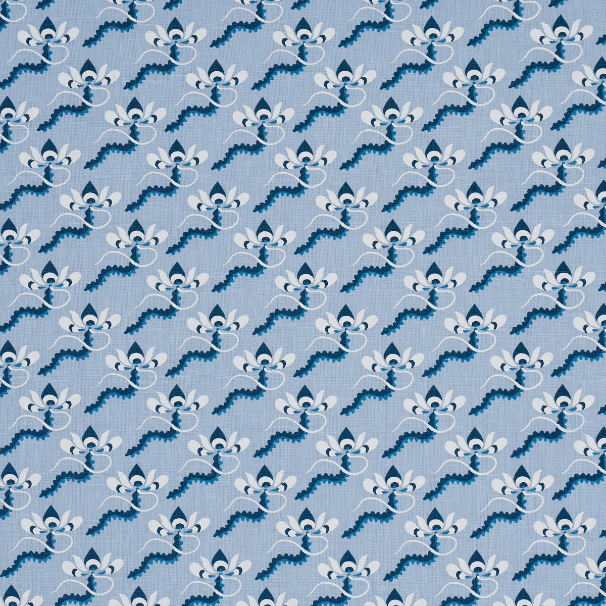 Bombay Rainbow fabric in bleu color - pattern number 182611 - by Schumacher in the Laura Gonzalez collection