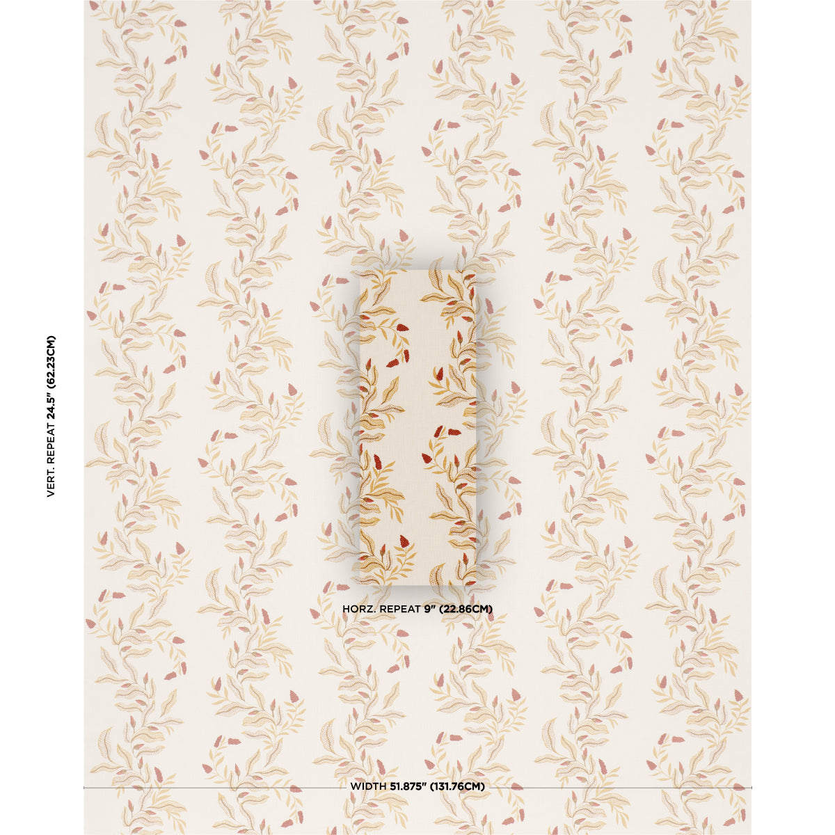 Vagary Vines fabric in honeycomb color - pattern number 182641 - by Schumacher in the Laura Gonzalez collection
