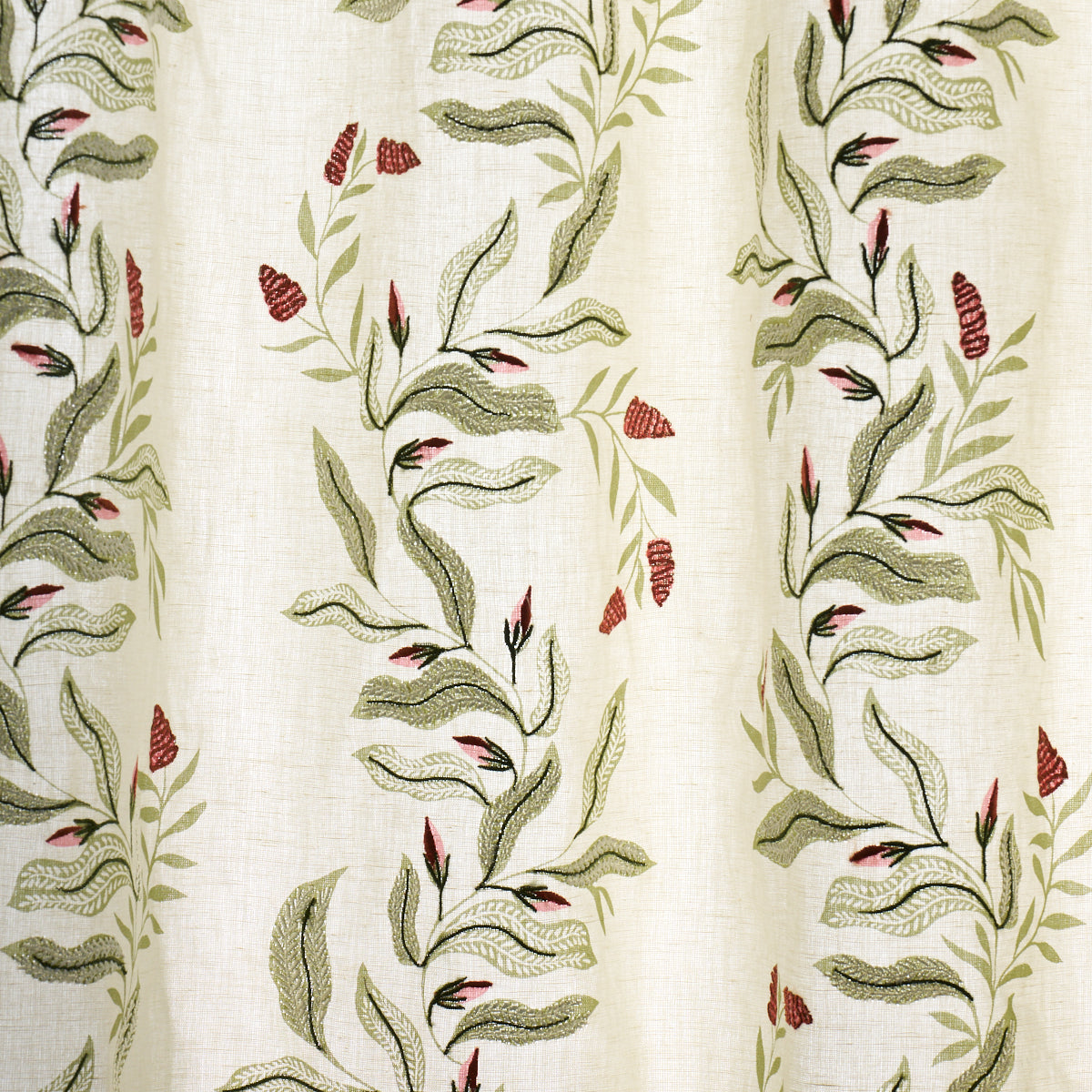 Vagary Vines fabric in watermelon color - pattern number 182642 - by Schumacher in the Laura Gonzalez collection