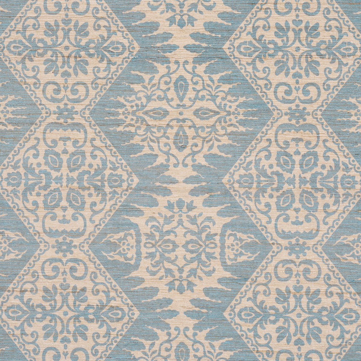Berkeley Hand Printed Silk fabric in cornflower color - pattern number 182701 - by Schumacher in the Williamsburg collection