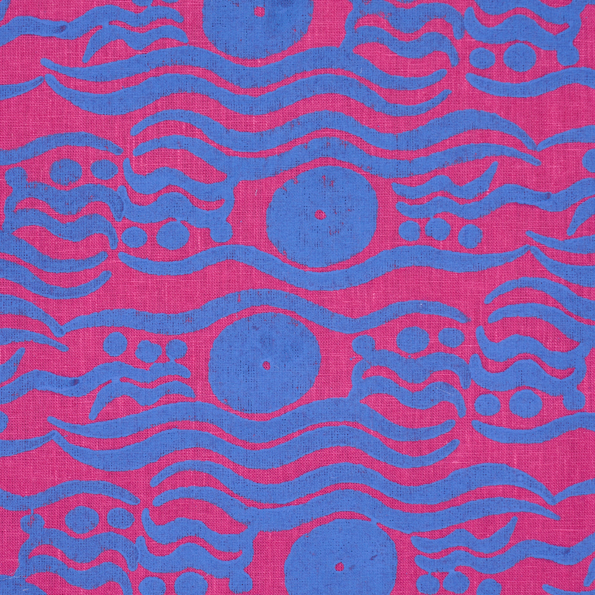Bosphorus Hand Block fabric in fuchsia & blue color - pattern number 182741 - by Schumacher in the Drusus Tabor collection