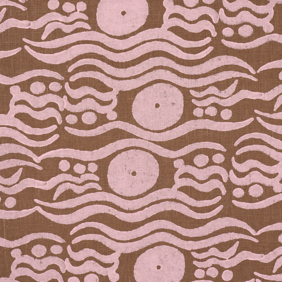 Bosphorus Hand Block fabric in brown & pink color - pattern number 182742 - by Schumacher in the Drusus Tabor collection