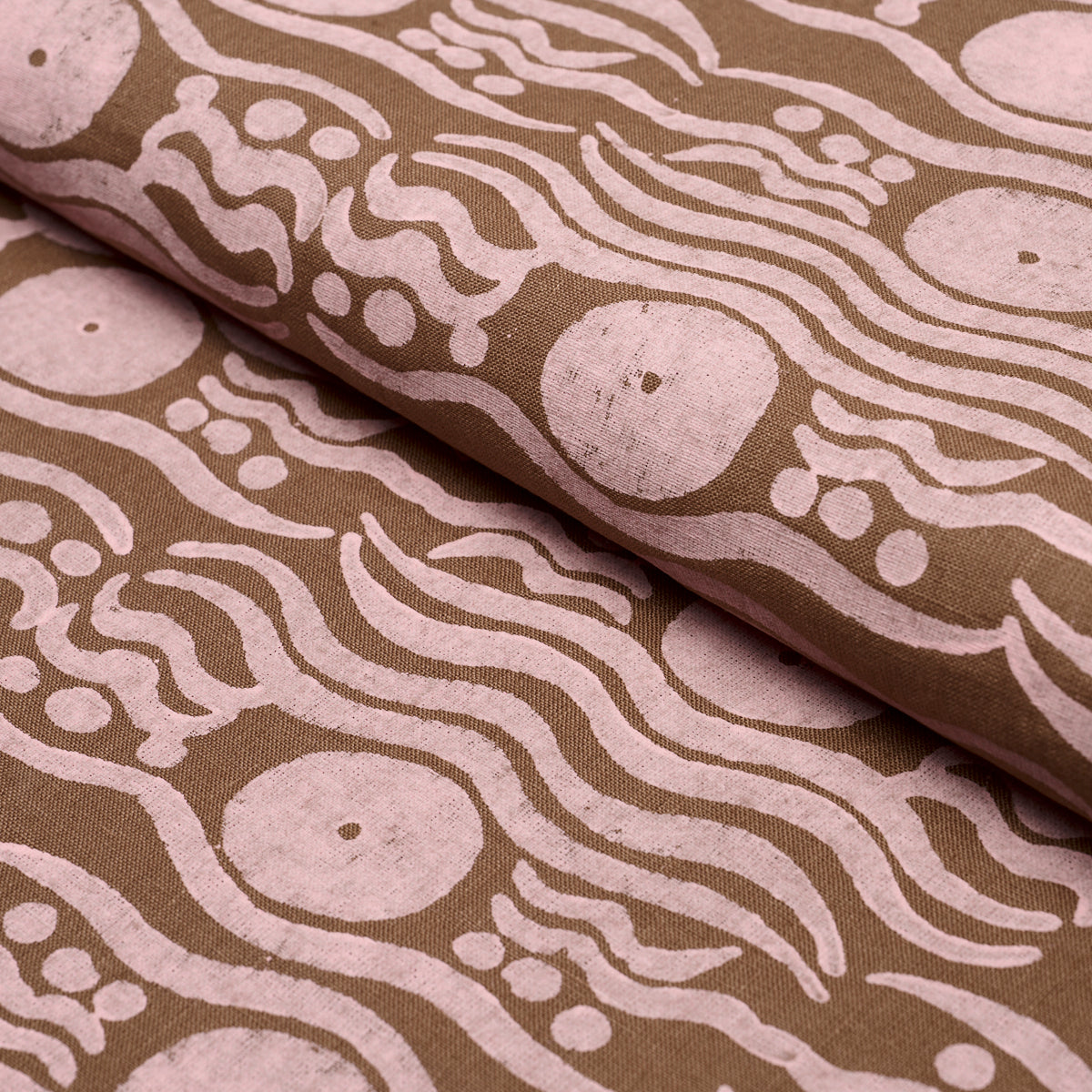 Bosphorus Hand Block fabric in brown & pink color - pattern number 182742 - by Schumacher in the Drusus Tabor collection