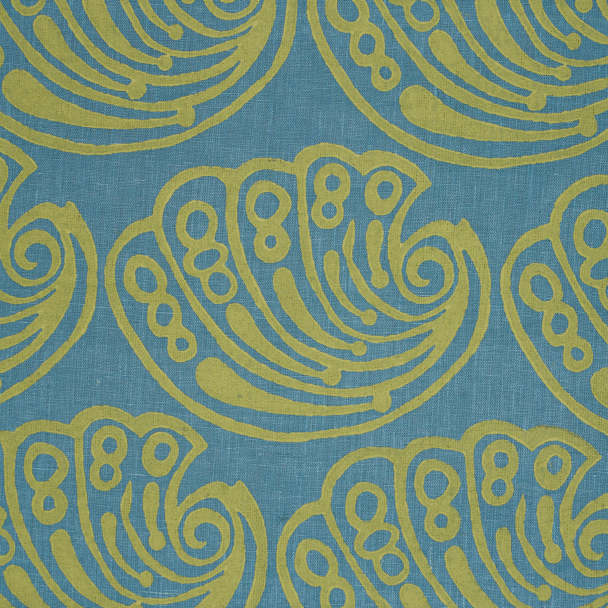 Ramsgate Hand Block fabric in seaweed color - pattern number 182751 - by Schumacher in the Drusus Tabor collection