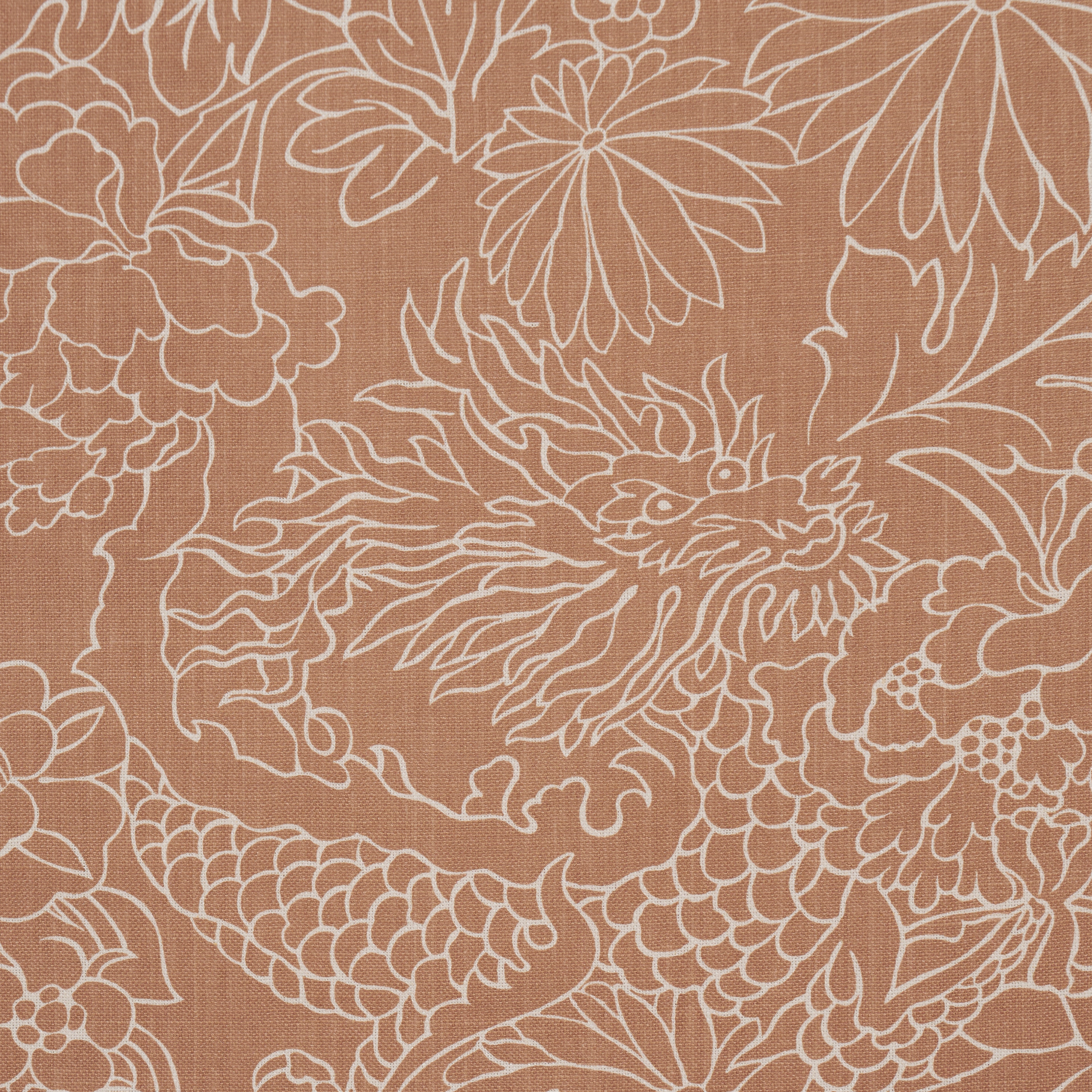 Chiang Mai Dragon Silhouette fabric in mediterranean spice color - pattern number 182781 - by Schumacher in the Atelier Paris collection