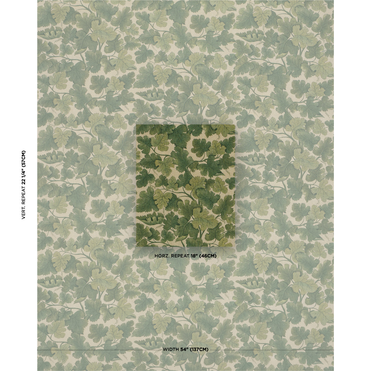 Edinburgh Vine fabric in moss color - pattern number 182790 - by Schumacher in the A Country Life collection