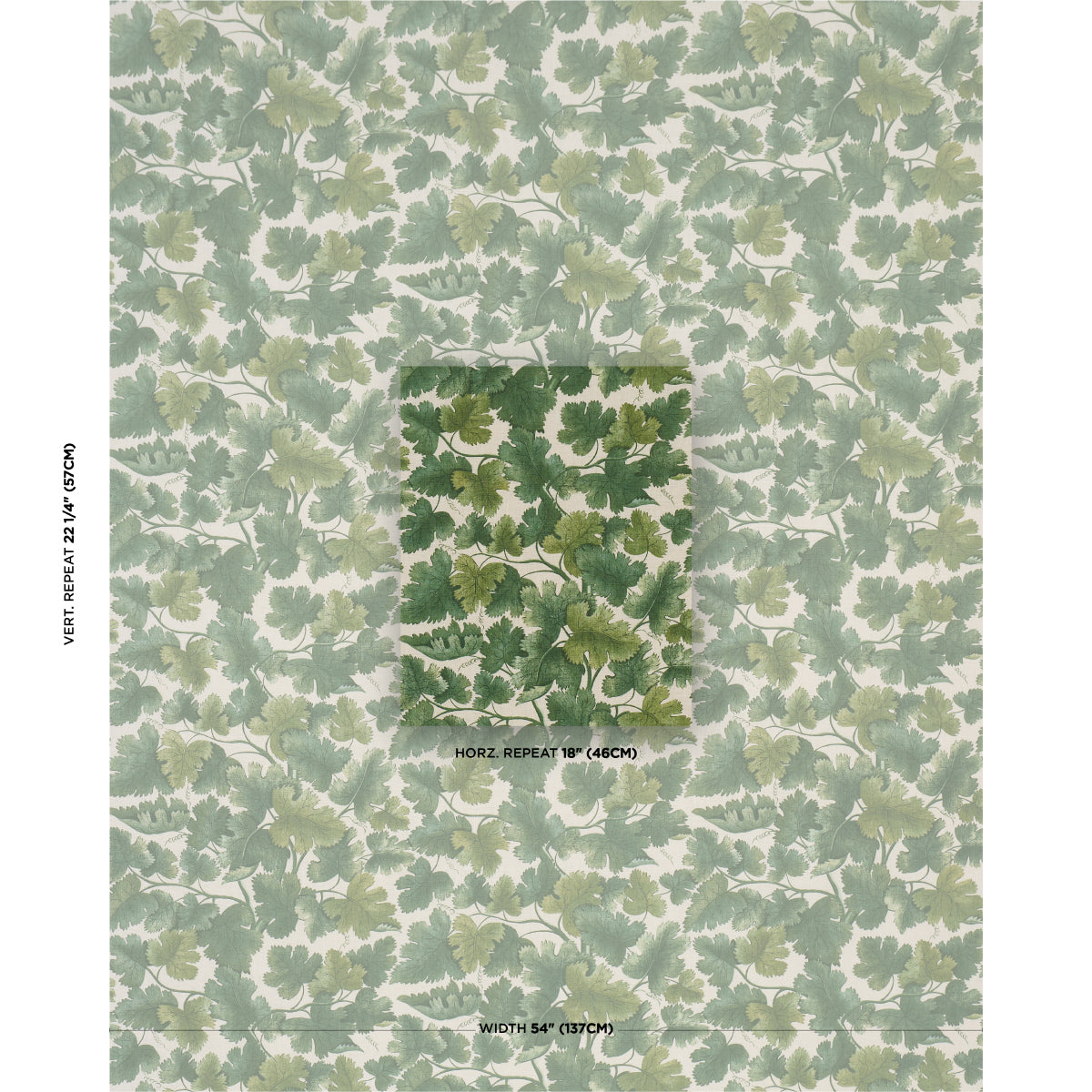 Edinburgh Vine fabric in forest color - pattern number 182791 - by Schumacher in the A Country Life collection