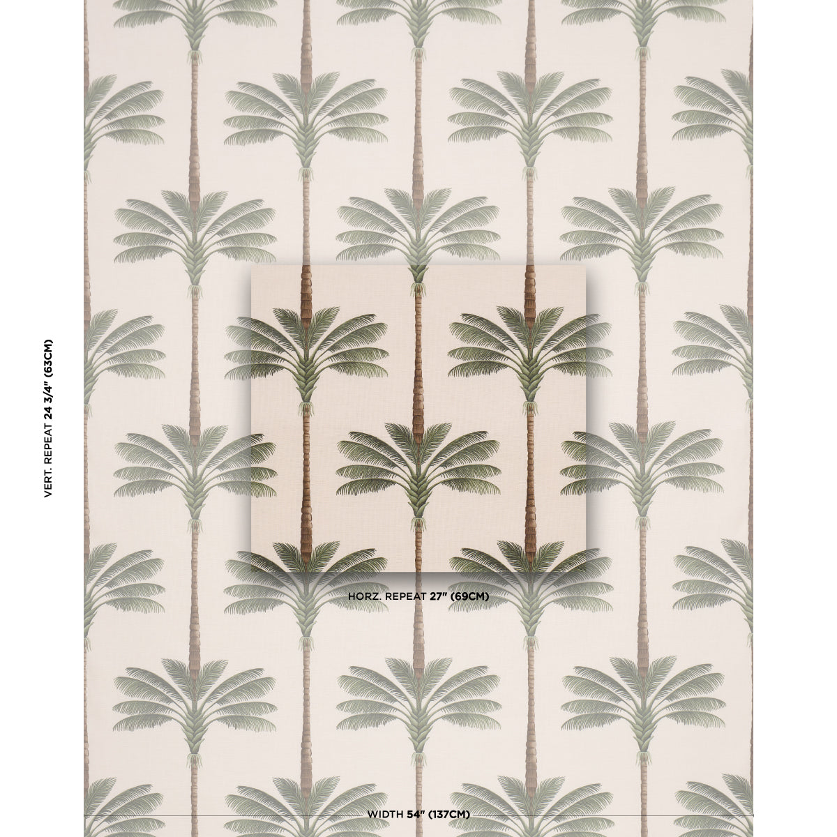 A Palm Is A Palm Print fabric in daylight evergreen color - pattern number 182820 - by Schumacher in the Johanna Ortiz collection
