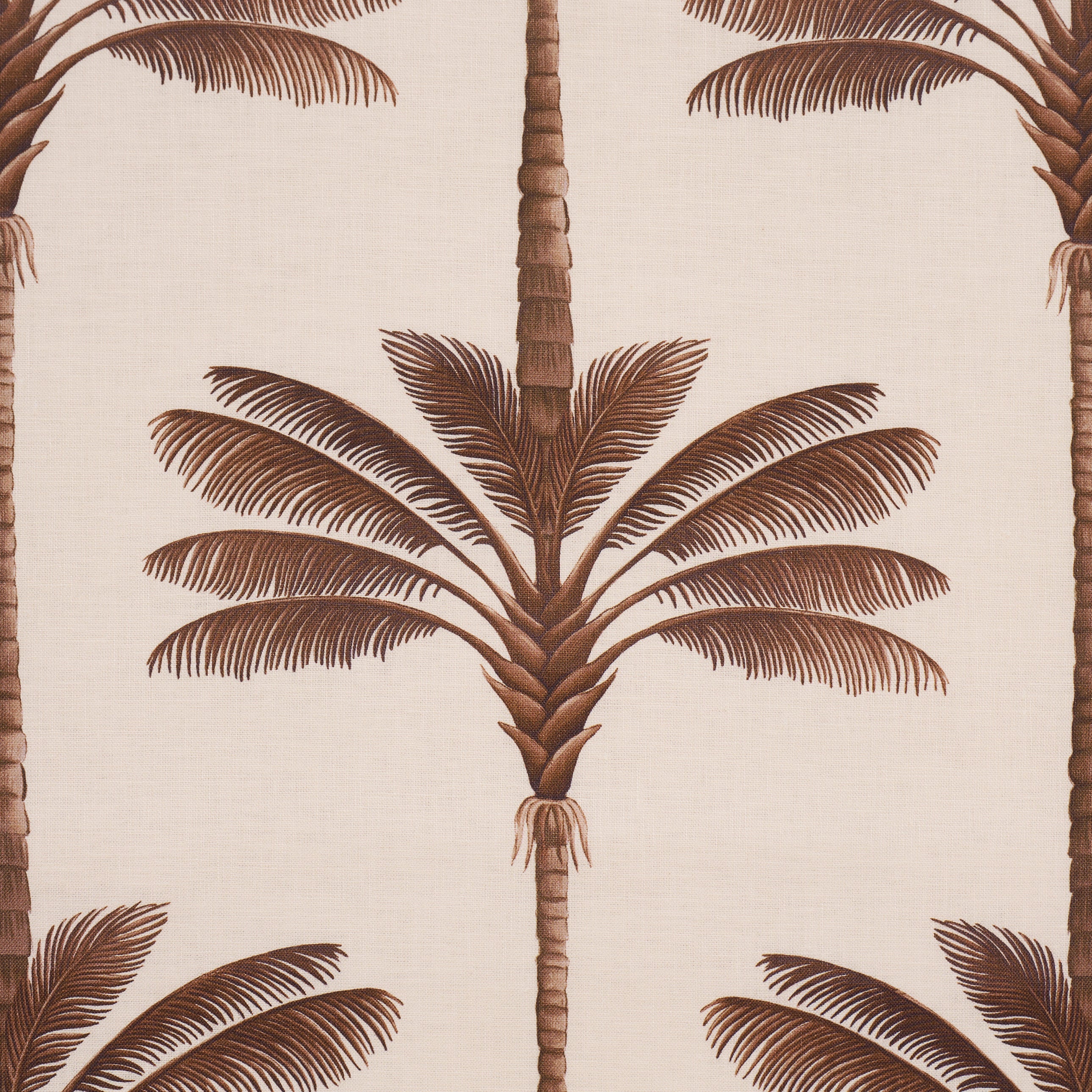 A Palm Is A Palm Print fabric in chocolate meets tobacco color - pattern number 182821 - by Schumacher in the Johanna Ortiz collection