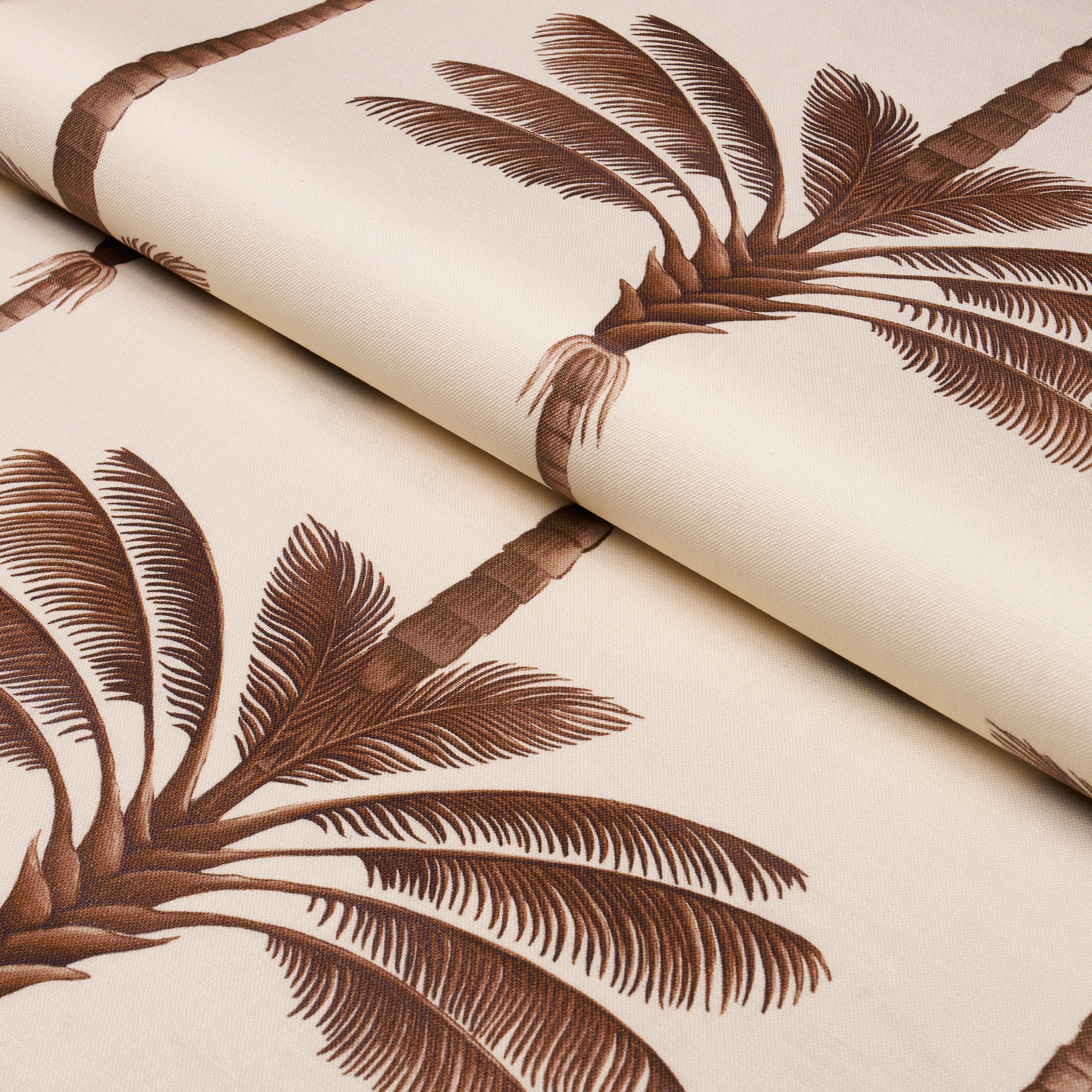A Palm Is A Palm Print fabric in chocolate meets tobacco color - pattern number 182821 - by Schumacher in the Johanna Ortiz collection