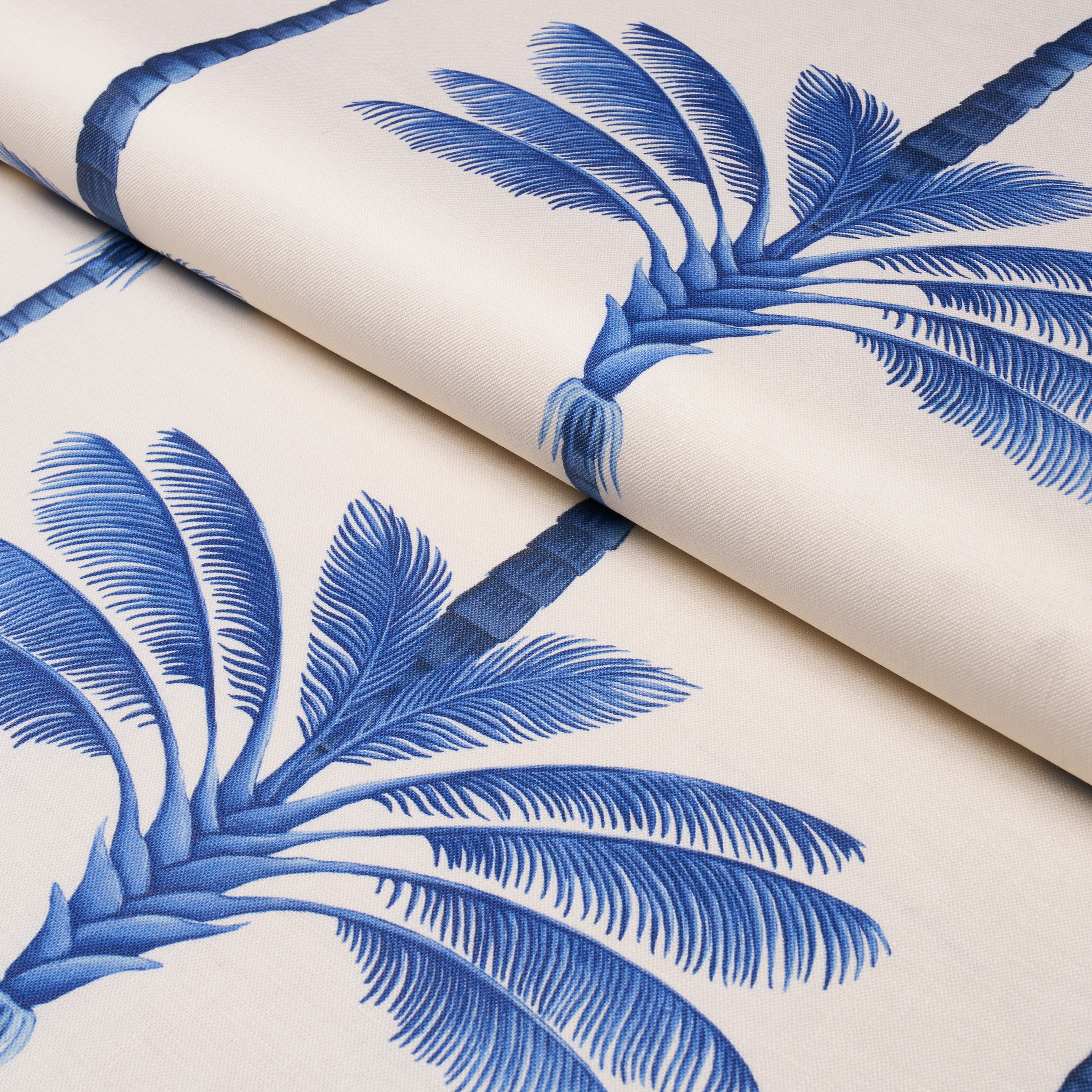 A Palm Is A Palm Print fabric in indigo palm grove color - pattern number 182822 - by Schumacher in the Johanna Ortiz collection