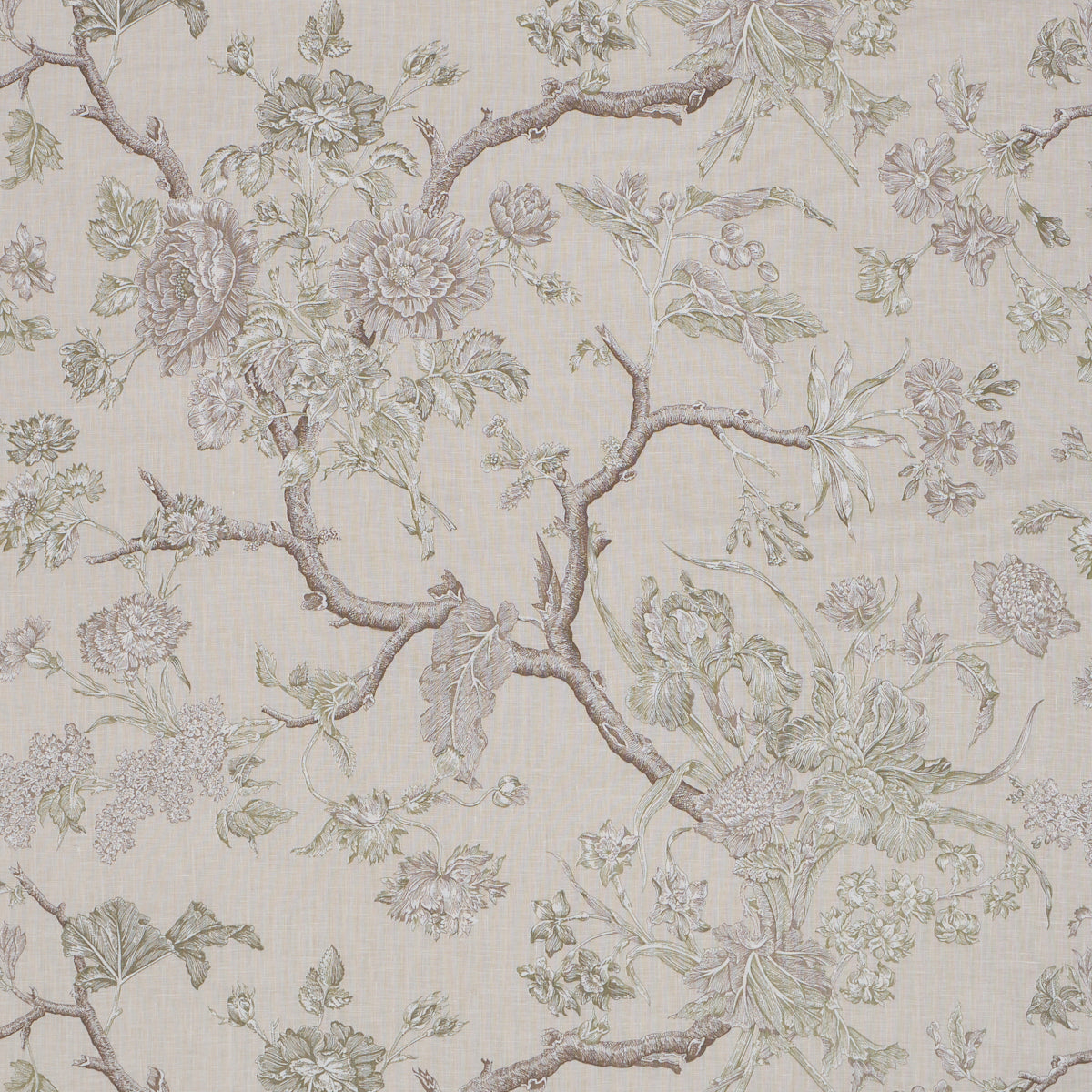 Inverness Garden fabric in ivory color - pattern number 182832 - by Schumacher in the A Country Life collection