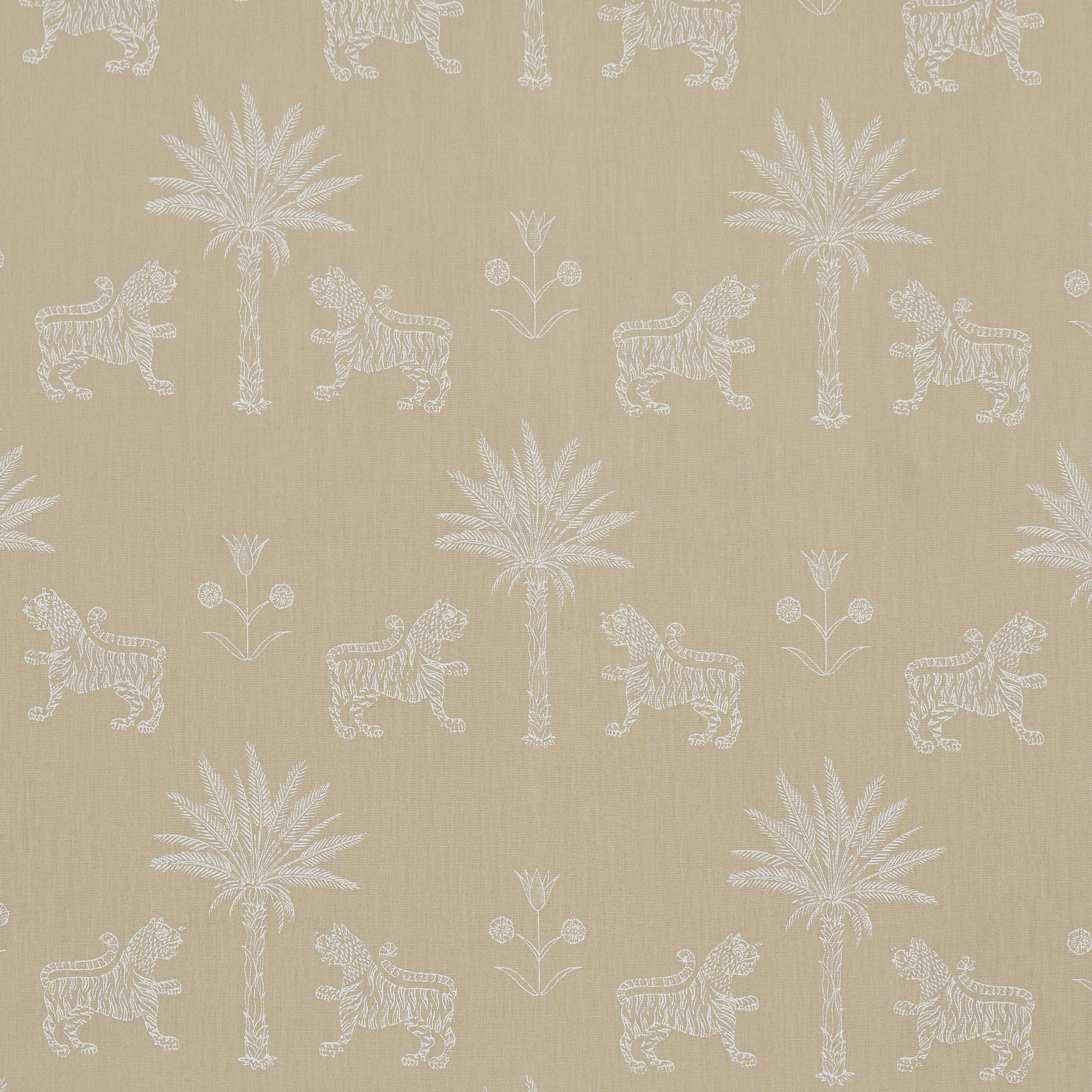 Tiger Palm Silhouette Outdoor fabric in mistral sand color - pattern number 182842 - by Schumacher in the Atelier Paris collection