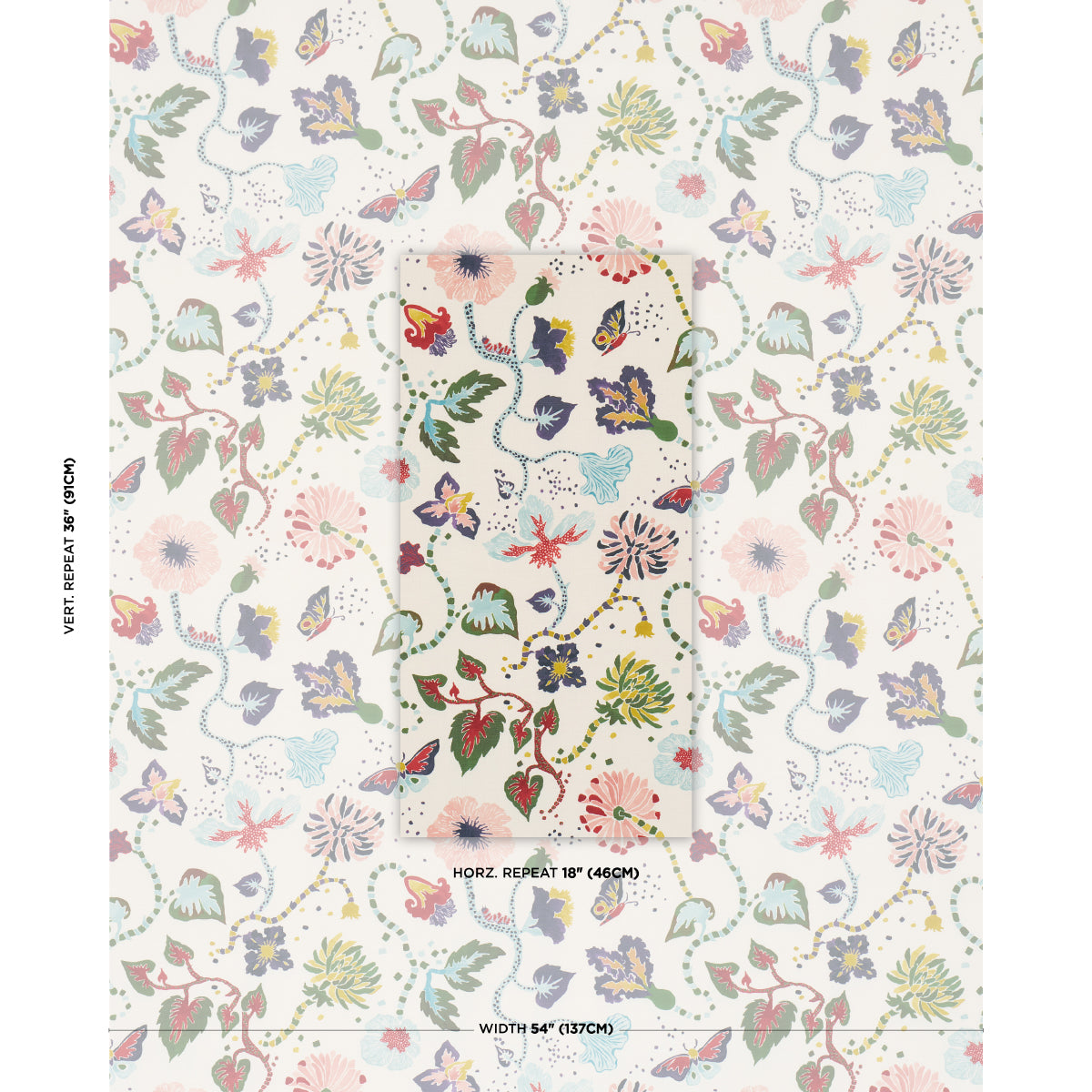Gloriette fabric in Multi color - pattern number 182880 - by Schumacher in the Happy Menocal collection