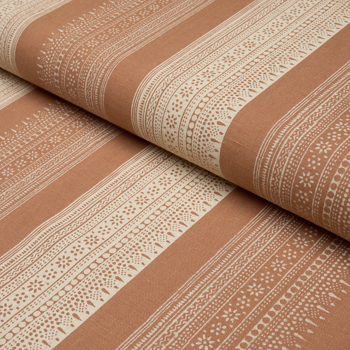 Calista Block Print fabric in Spice color - pattern number 182900 - by Schumacher in the Bohemia collection