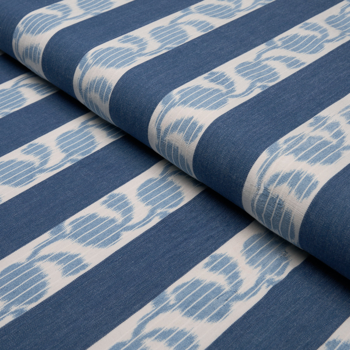 Priya Warp Print fabric in Indigo color - pattern number 182922 - by Schumacher in the Bohemia collection