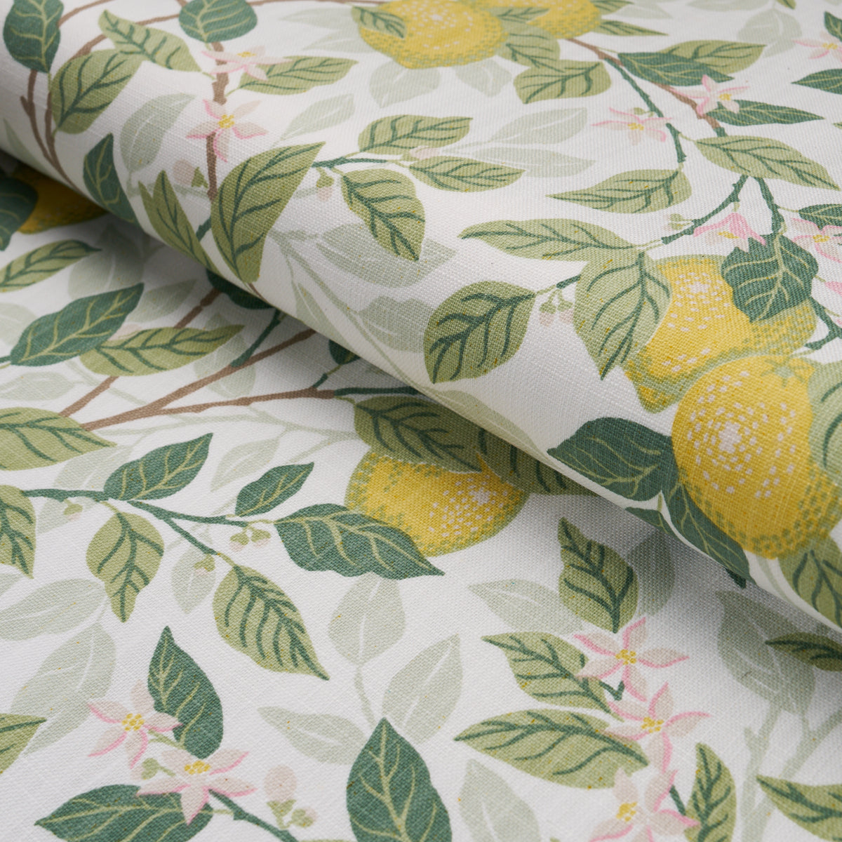 Citronträd fabric in ivory and leaf color - pattern number 182950 - by Schumacher in the Borastapeter collection