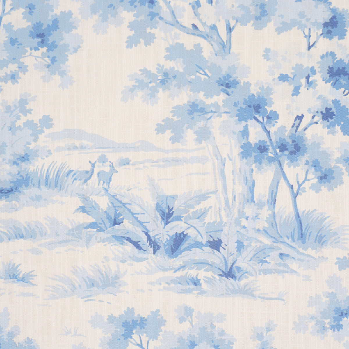 Countryside Morning fabric in blue and white color - pattern number 182962 - by Schumacher in the Borastapeter collection