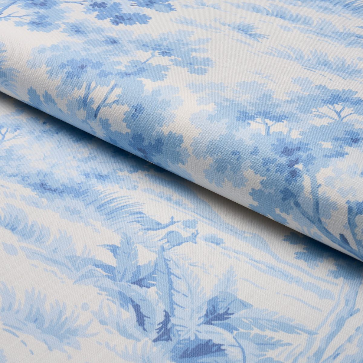 Countryside Morning fabric in blue and white color - pattern number 182962 - by Schumacher in the Borastapeter collection