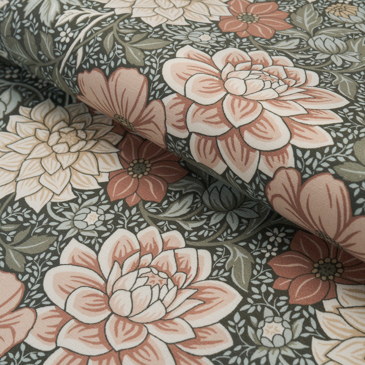 Dahlia Garden fabric in green color - pattern number 182970 - by Schumacher in the Borastapeter collection
