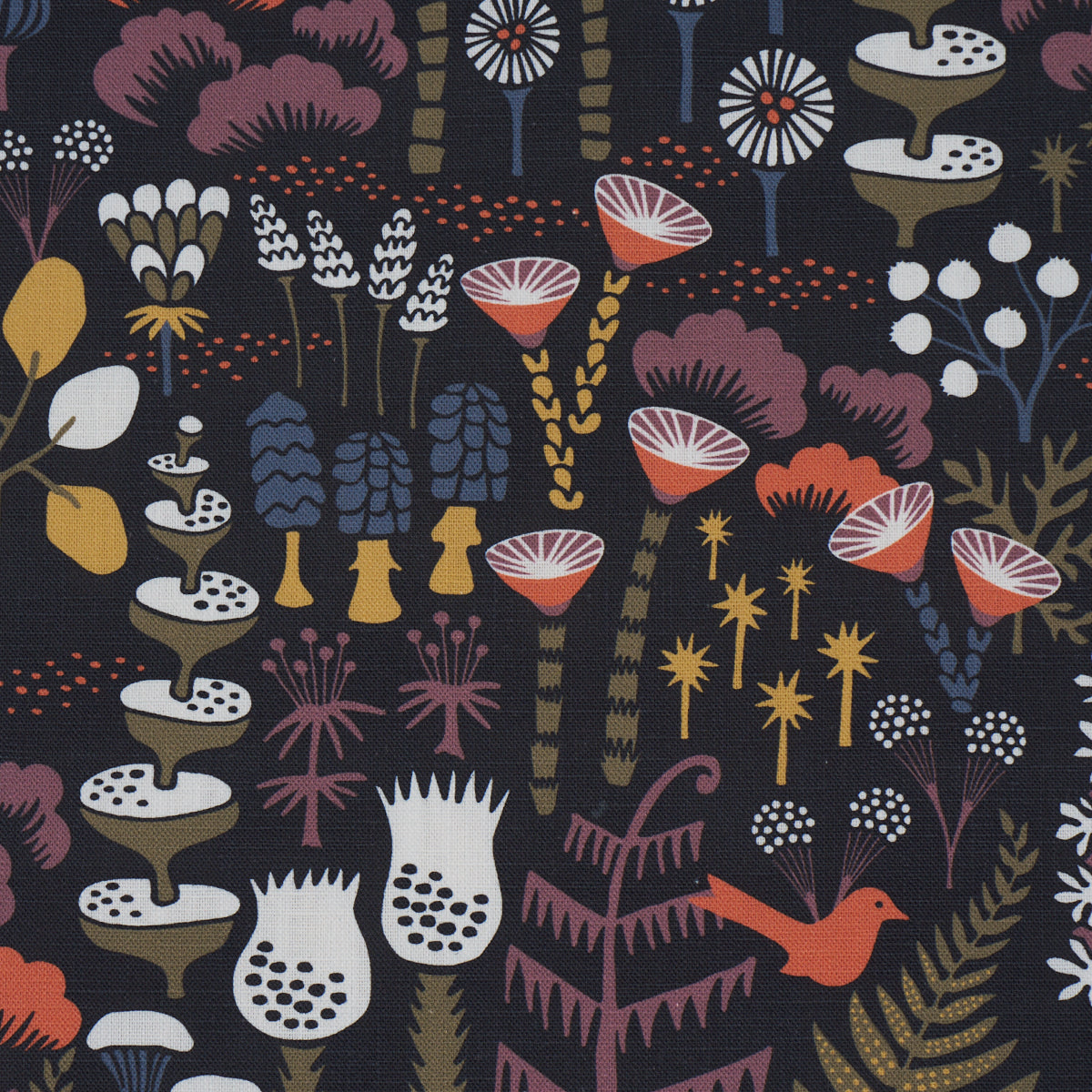 Hoppmosse fabric in midnight color - pattern number 183000 - by Schumacher in the Borastapeter collection